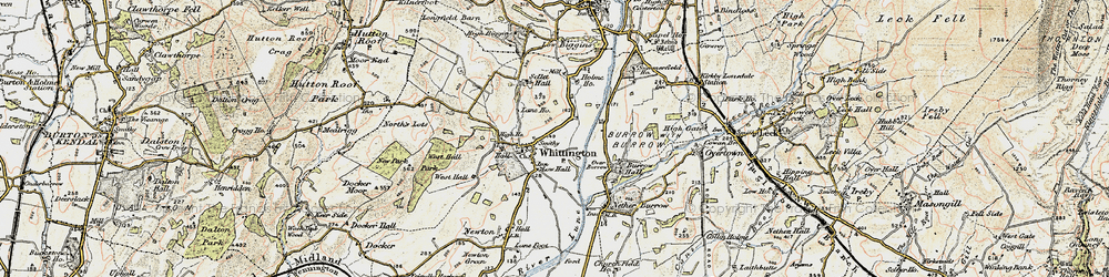 Old map of Whittington in 1903-1904