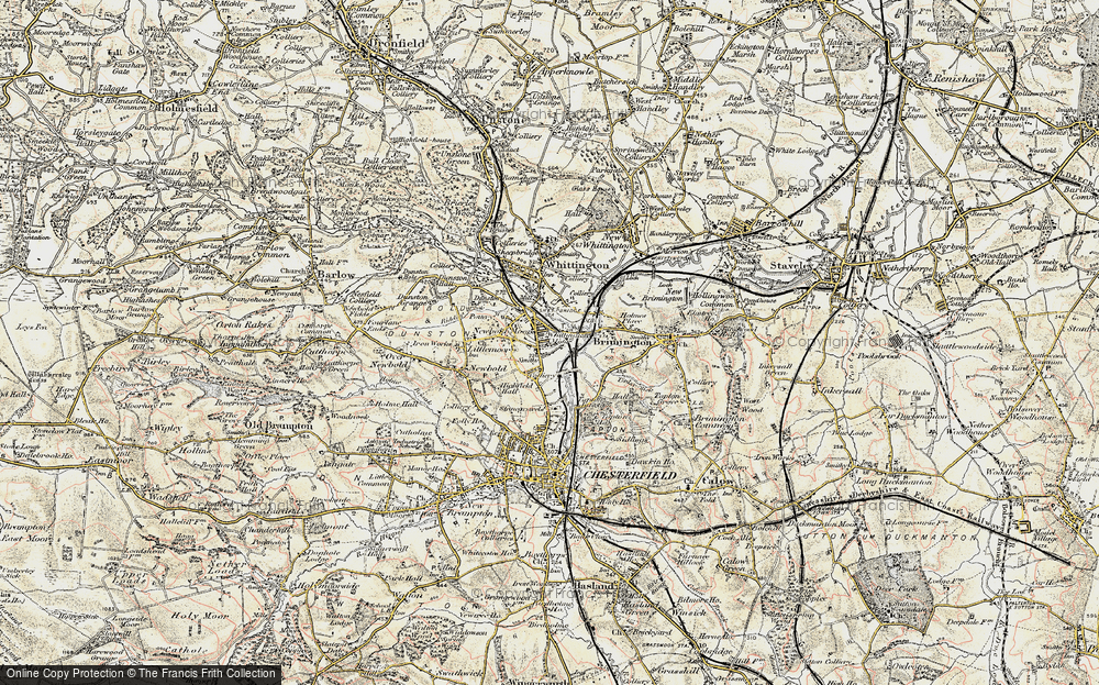 Old Map of Whittington Moor, 1902-1903 in 1902-1903