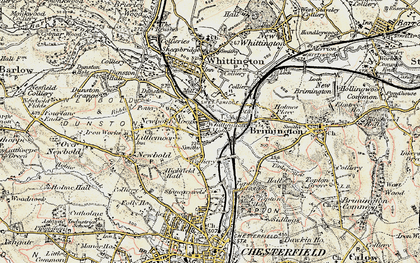 Old map of Whittington Moor in 1902-1903