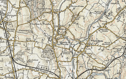 Old map of Whittle-le-Woods in 1903