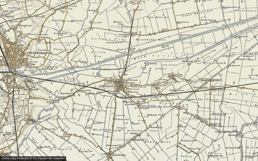 Old Map of Historic Map covering Whittlesea Station in 1901-1902