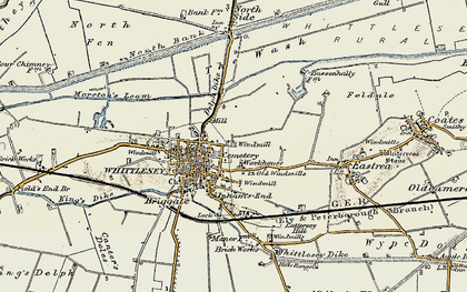 Old map of Whittlesea Station in 1901-1902