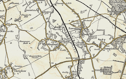 Old map of Whittlesford in 1899-1901