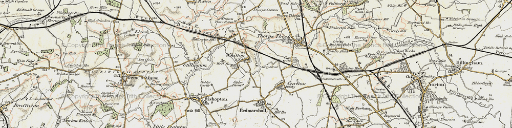 Old map of Whitton Beck in 1903-1904