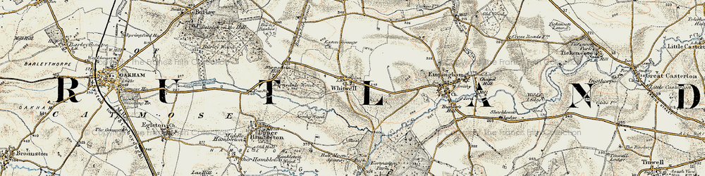 Old map of Whitwell in 1901-1903