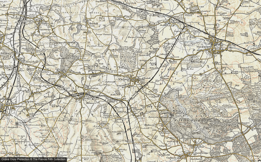 Old Map of Historic Map covering Woodnook in 1902-1903