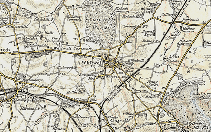 Old map of Whitwell in 1902-1903