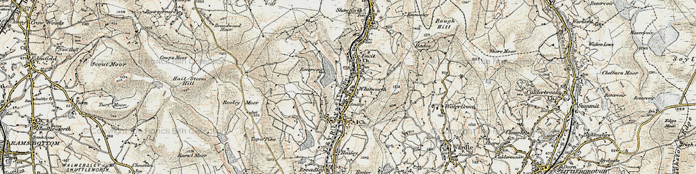 Old map of Brown Wardle Hill in 1903