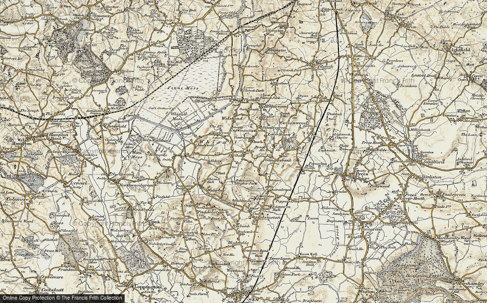 Old Map of Whixall, 1902 in 1902
