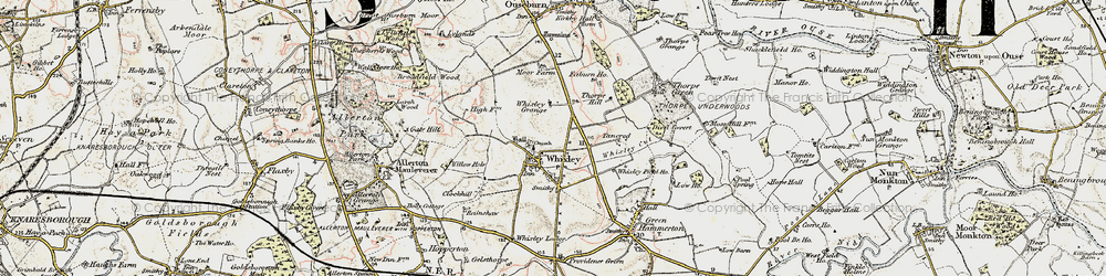 Old map of Whixley in 1903-1904