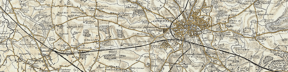 Old map of Whoberley in 1901-1902