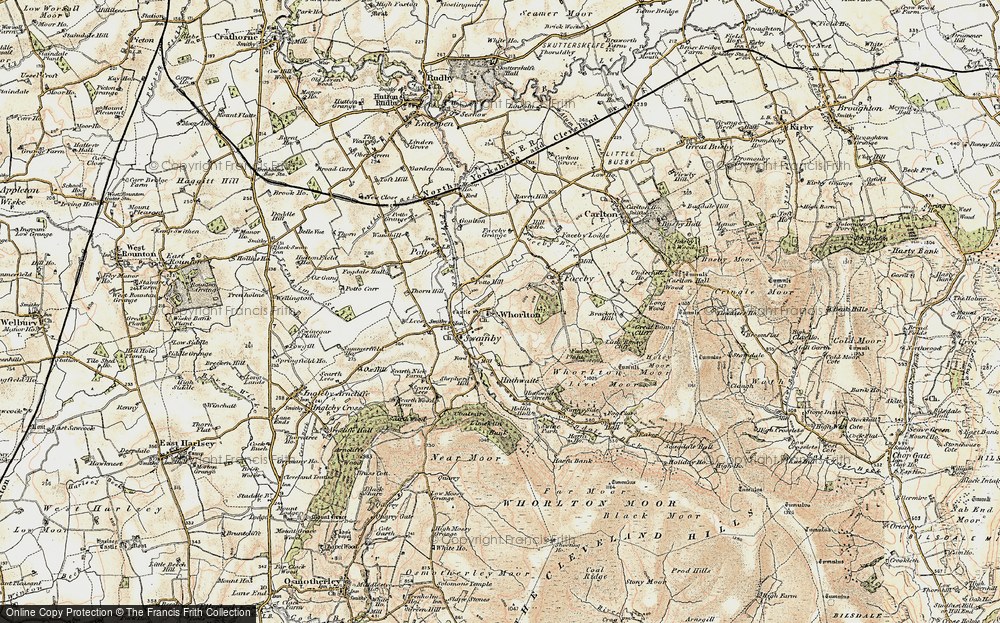 Old Map of Historic Map covering Whorl Hill in 1903-1904