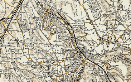 Old map of Whyteleafe South Sta in 1897-1902
