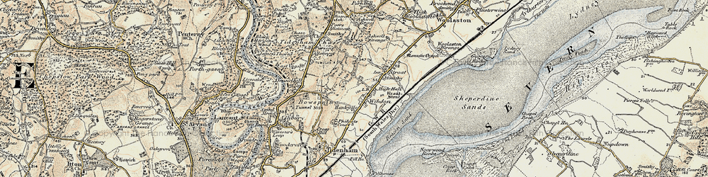 Old map of Wibdon in 1899-1900