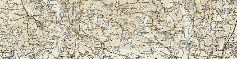 Old map of Wichenford in 1899-1902