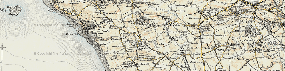 Old map of Clemenstone in 1899-1900