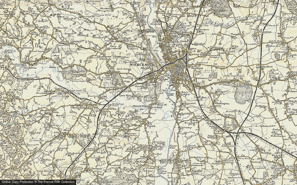 Old Map of Wick Episcopi, 1899-1901 in 1899-1901