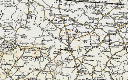 Old map of Wick Hill in 1897-1898