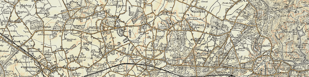 Old map of Wick Hill in 1897-1909