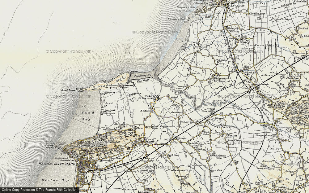Old Map of Wick St Lawrence, 1899-1900 in 1899-1900