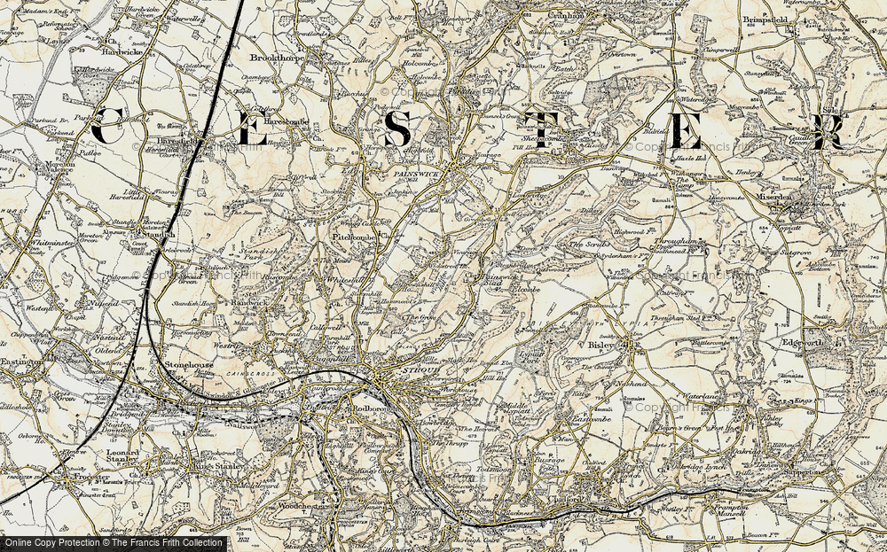 Old Map of Historic Map covering Wickridge Hill in 1898-1900