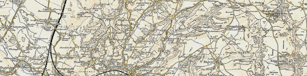 Old map of Wickridge Hill in 1898-1900