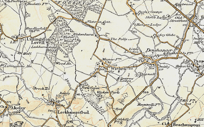 Old map of Wicken Wood in 1898-1901