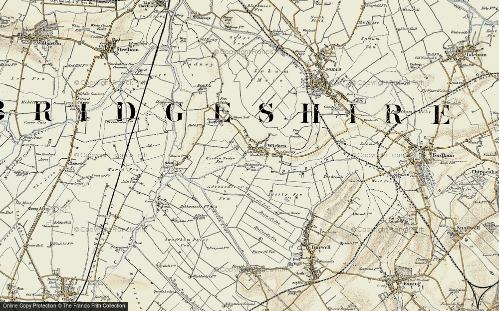 Old Map of Historic Map covering Burwell Lode in 1901
