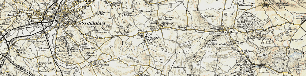 Old map of Wickersley in 1903