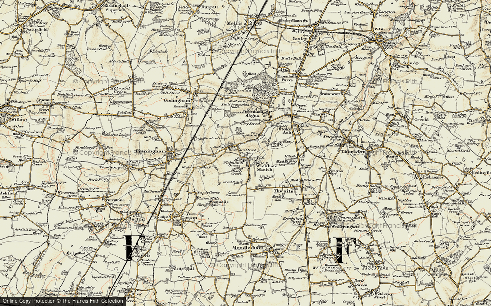 Old Map of Wickham Green, 1901 in 1901