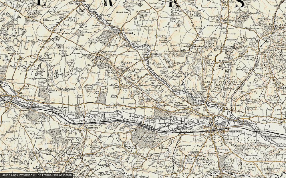 Old Map of Wickham Heath, 1897-1900 in 1897-1900