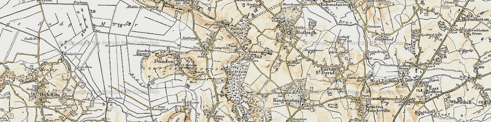 Old map of Wickham's Cross in 1899