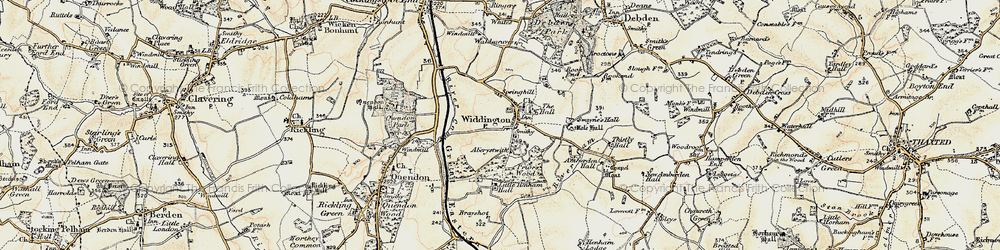 Old map of Widdington in 1898-1899