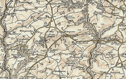 Old map of Bin Down in 1900