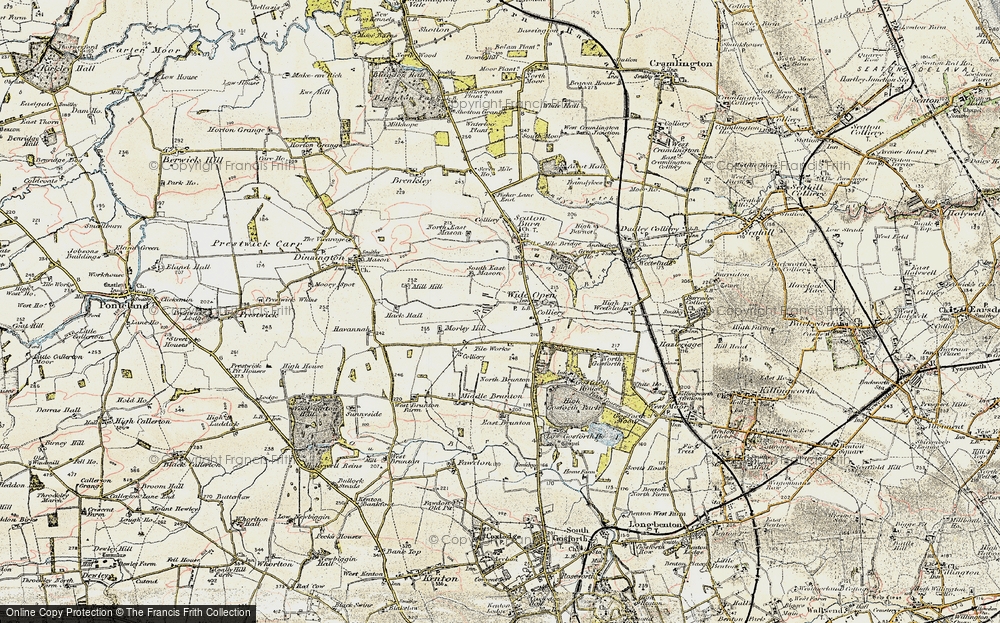 Old Map of Wideopen, 1901-1903 in 1901-1903