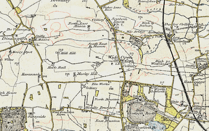 Old map of Wideopen in 1901-1903
