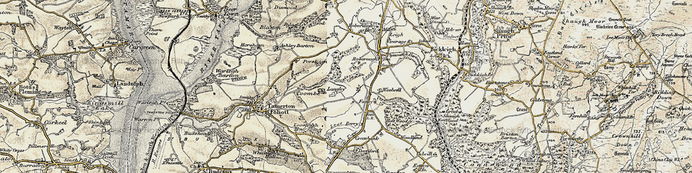 Old map of Widewell in 1899-1900