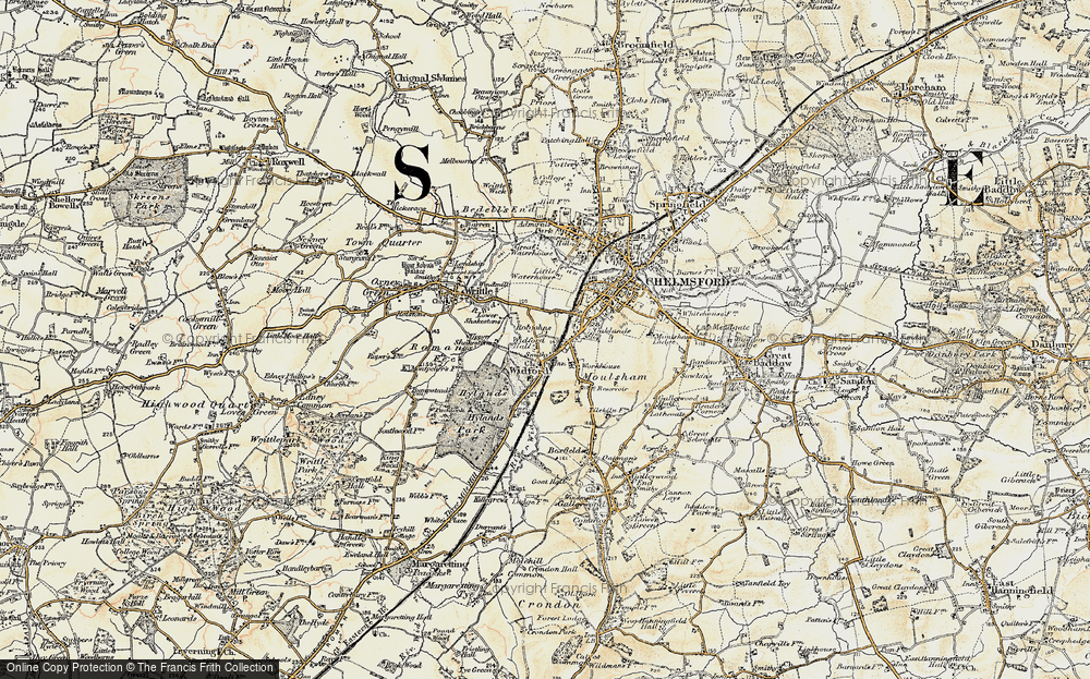 Old Map of Widford, 1898 in 1898