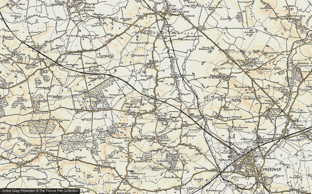 Old Map of Historic Map covering Bentham Ho in 1898-1899
