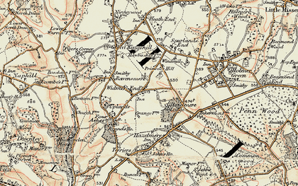 Old map of Widmer End in 1897-1898