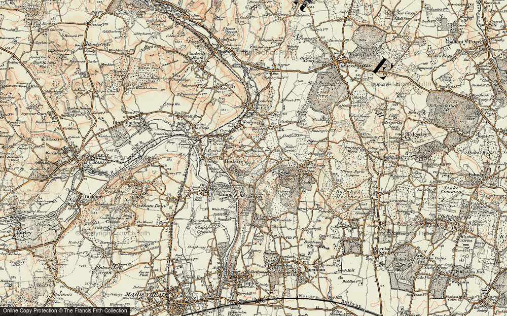 Old Map of Historic Map covering Cliveden in 1897-1898