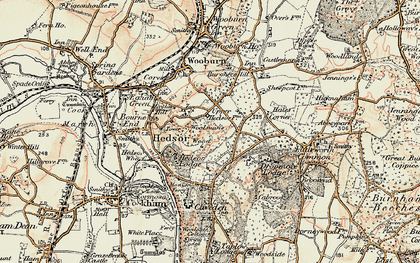 Old map of Woolman's Wood in 1897-1898
