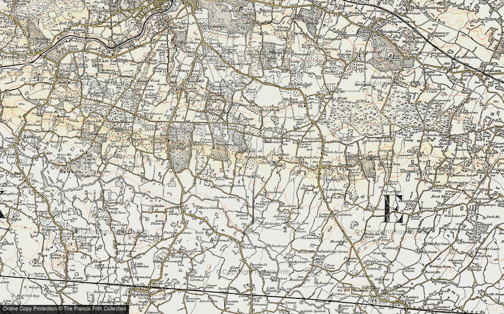 Old Map of Wierton, 1897-1898 in 1897-1898