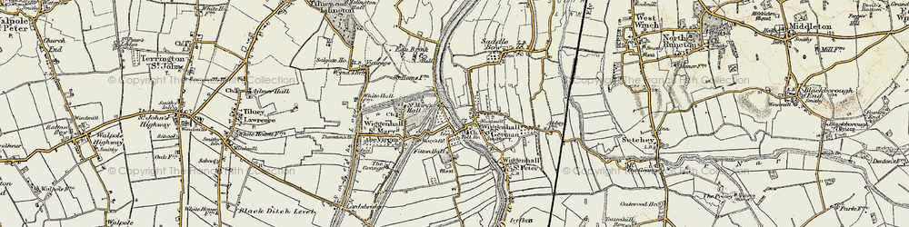 Old map of Wiggenhall St Germans in 1901-1902