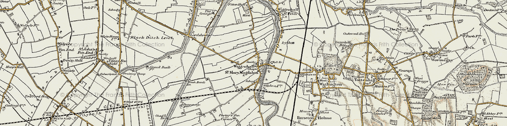 Old map of Wiggenhall St Mary Magdalen in 1901-1902