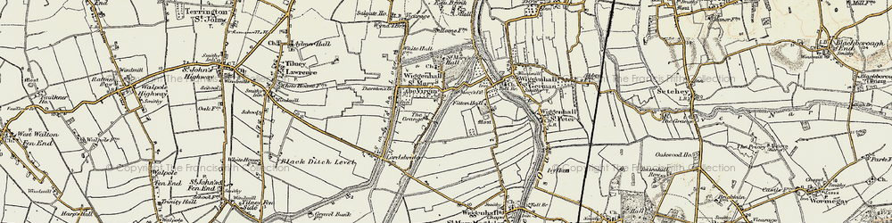 Old map of Wiggenhall St Mary the Virgin in 1901-1902