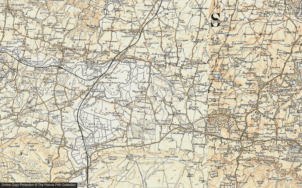Old Map of Historic Map covering Wiggonholt Common in 1897-1900