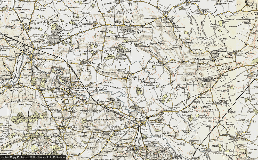 Old Map of Historic Map covering Healaugh Manor Fm in 1903-1904
