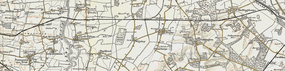 Old map of Wigsley in 1902-1903