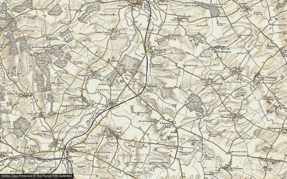 Old Map of Wigsthorpe, 1901-1902 in 1901-1902